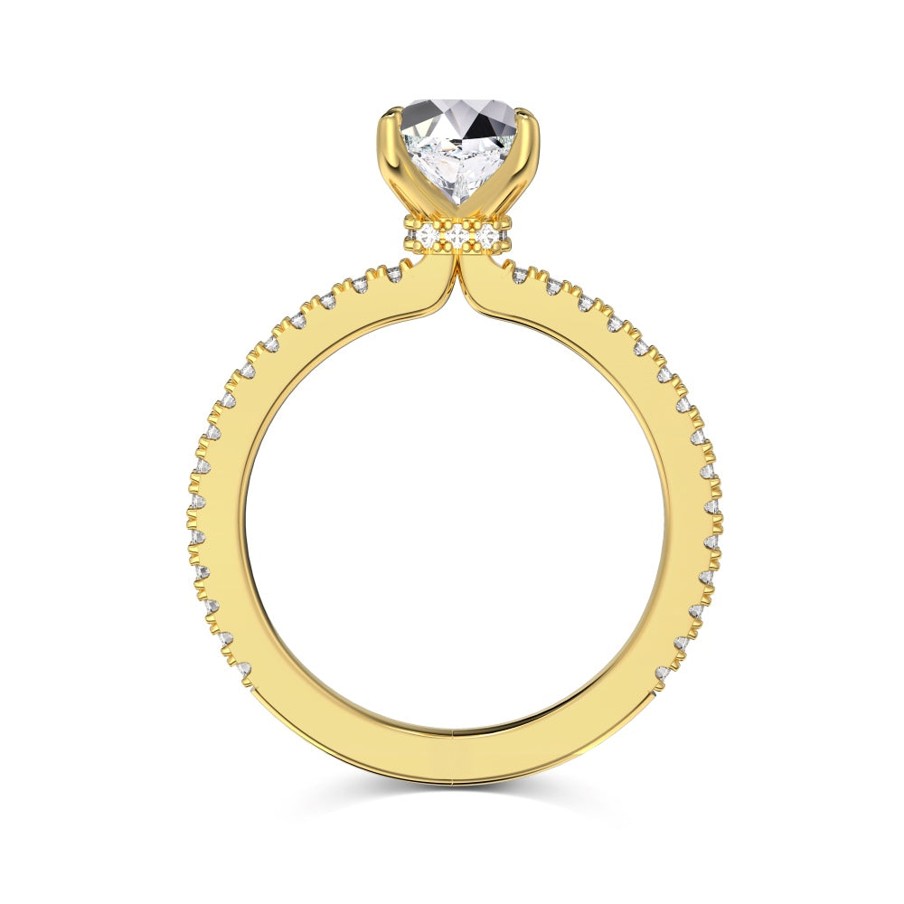 Radiant Solitaire Gold Plated Sterling Silver Ring
