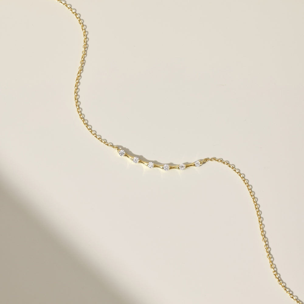 Subtle Curve 18K Gold Plated Sterling Silver Necklace