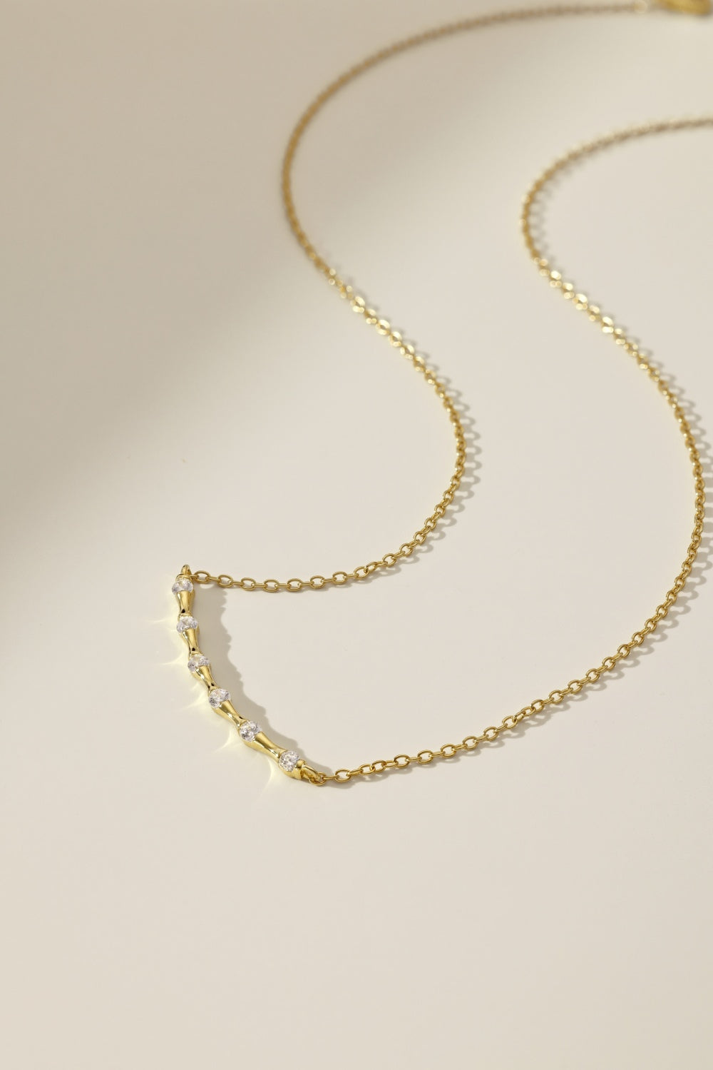 Subtle Curve 18K Gold Plated Sterling Silver Necklace