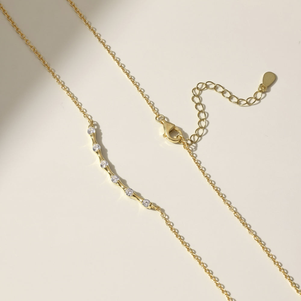 Subtle Curve 18K Gold Plated Sterling Silver Necklace