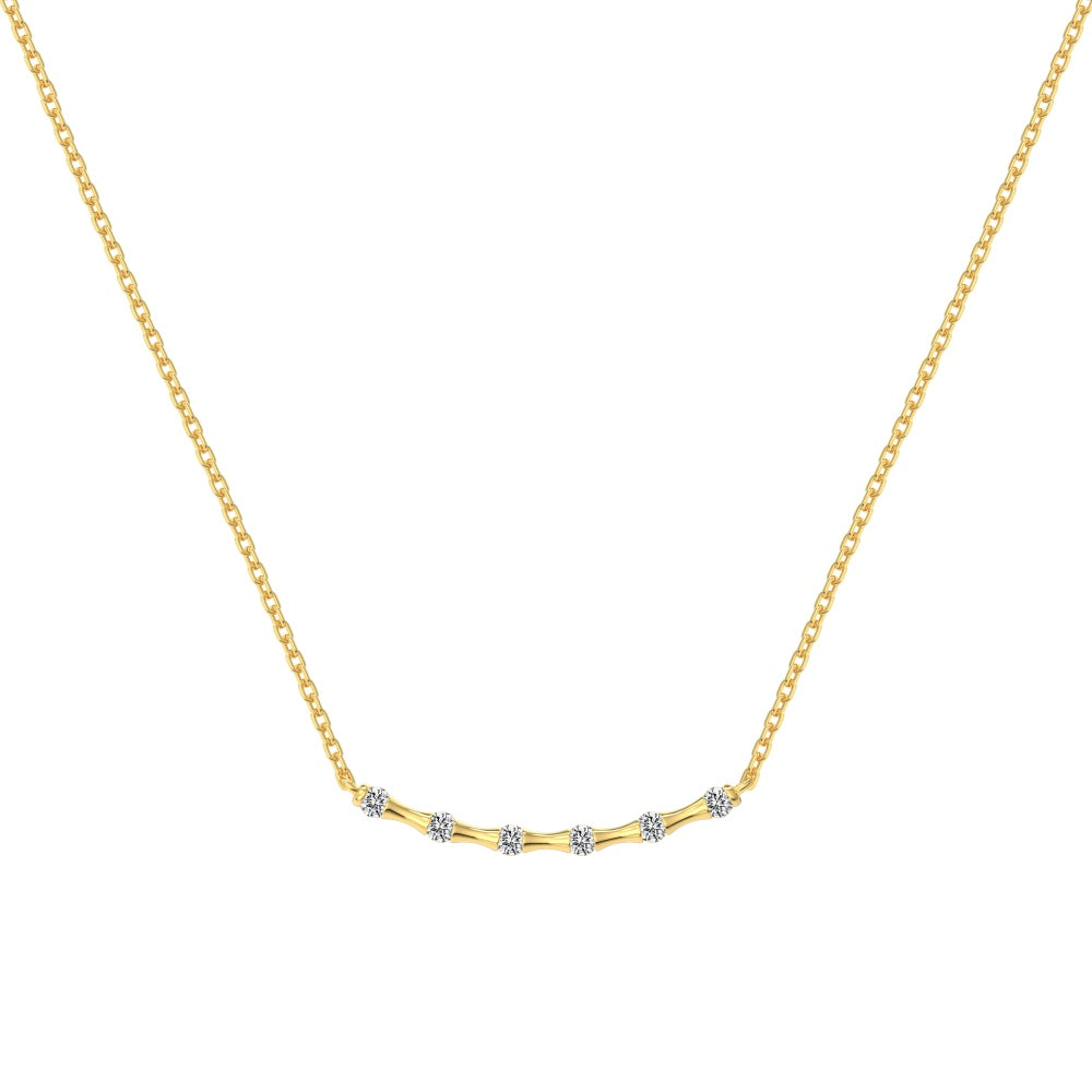 Subtle Curve 18K Gold Plated Sterling Silver Necklace