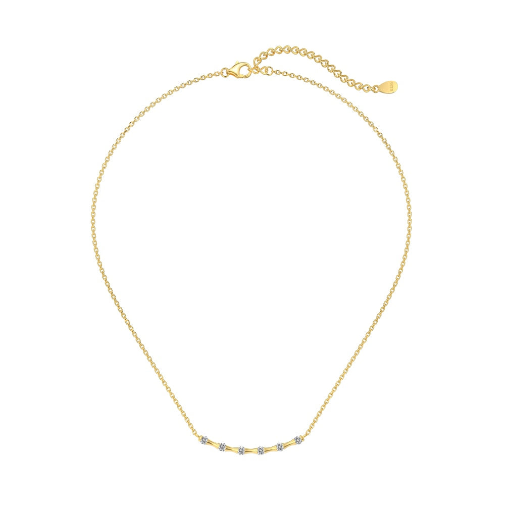 Subtle Curve 18K Gold Plated Sterling Silver Necklace