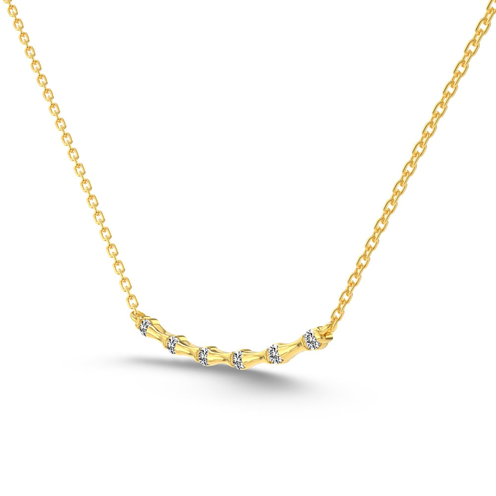 Subtle Curve 18K Gold Plated Sterling Silver Necklace