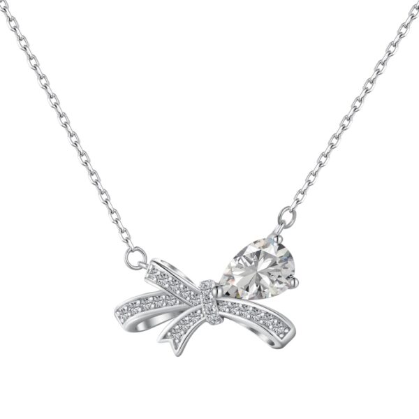 Bow cute sterling silver jewellery necklace