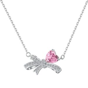 Tie The Knot Necklace-Pink Heart Shape