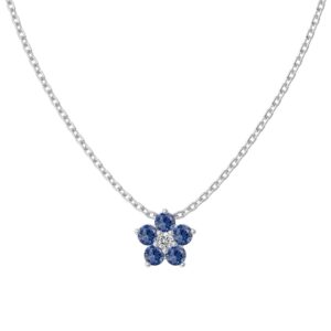 Celeste Sterling Silver Necklace – Sapphire Blue