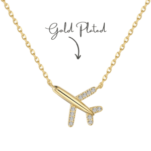 Wanderlust Plane Pendant Necklace- Gold Plated