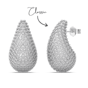 Classic Raindrop Sterling Silver Stud Earrings