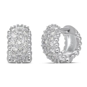 Classic Sparkle Sterling Silver Hoop Earrings