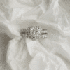 amour heart ring set with eternity band ring