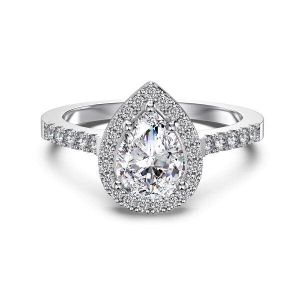 teardrop engagement ring sterling silver