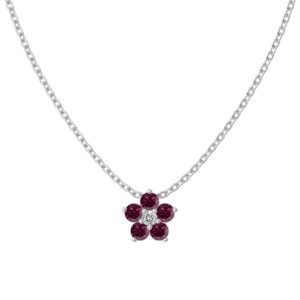 Celeste Sterling Silver Necklace – Ruby Red